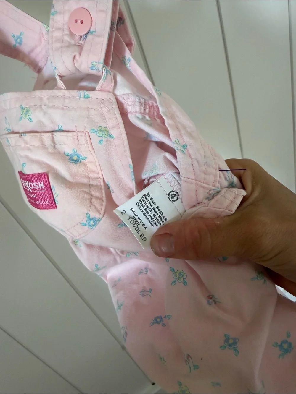 Vintage OshKosh B'gosh Pink Floral Overalls